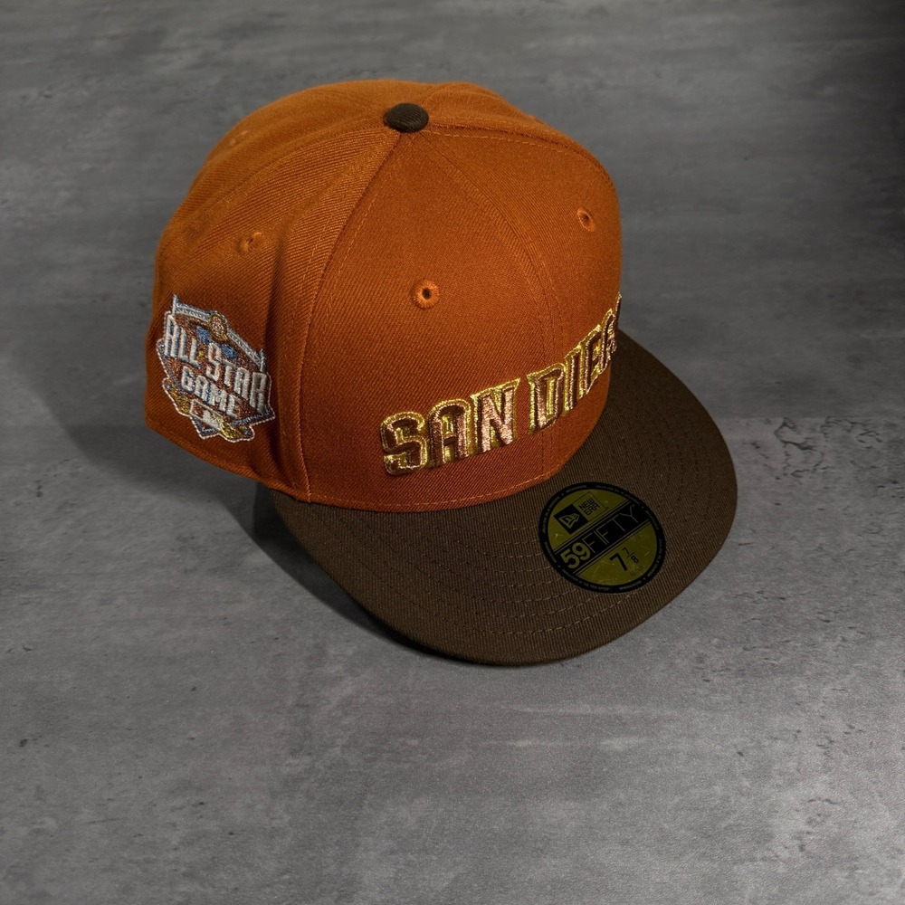 Hat Club San Diego Padres New Era Cap 7 7/8 Capsule Fall Metallic Orange Brown